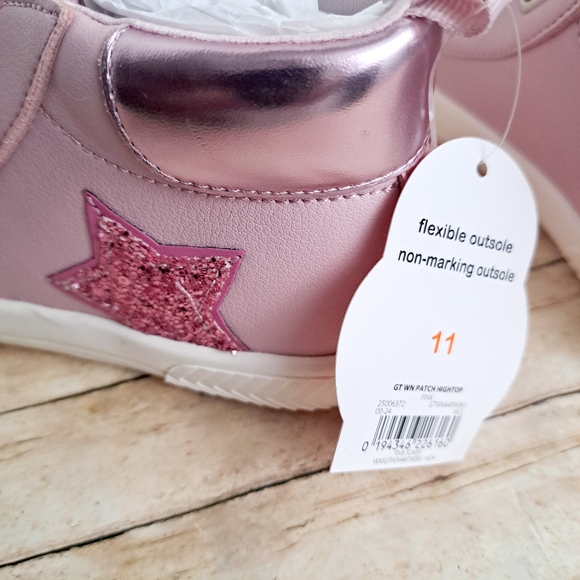 Wonder Nation Pink Star Sneakers with Velcro Straps - Picture 8 of 9